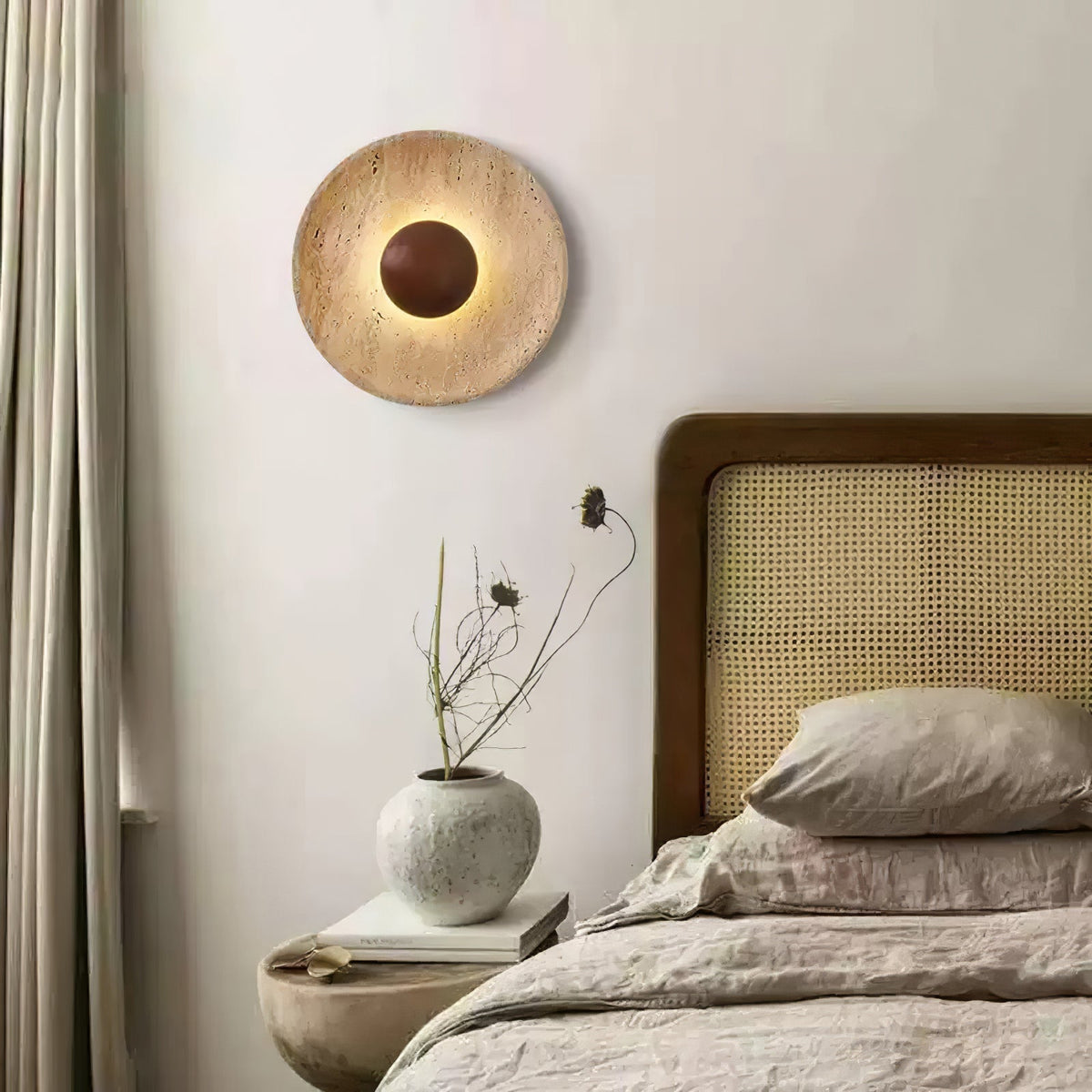 Ritta Lámpara de Pared Sun de Travertino