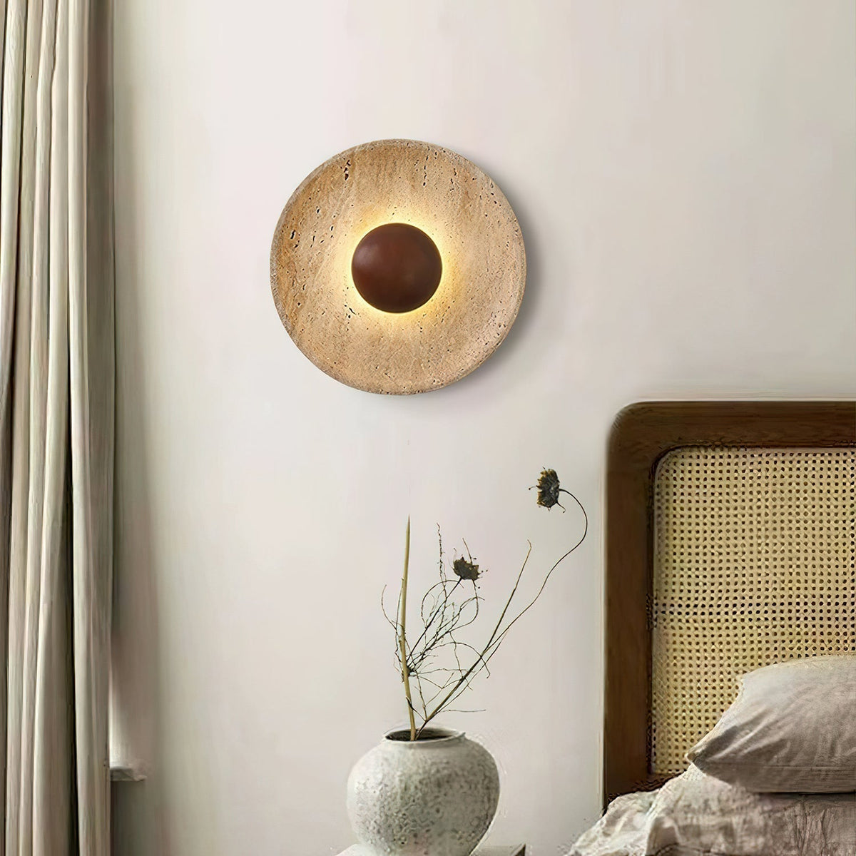 Ritta Lámpara de Pared Sun de Travertino