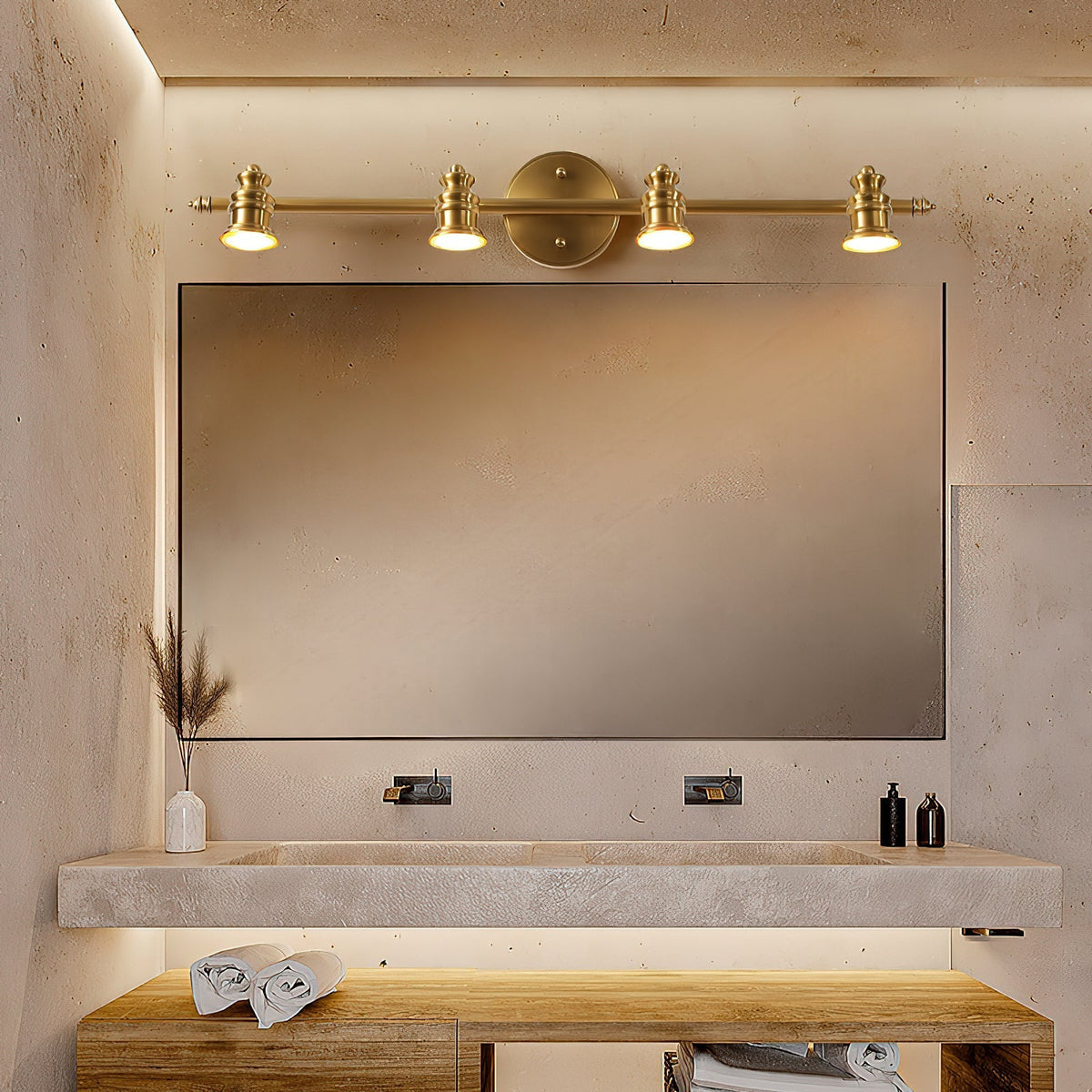 Corten aplique de pared en latón