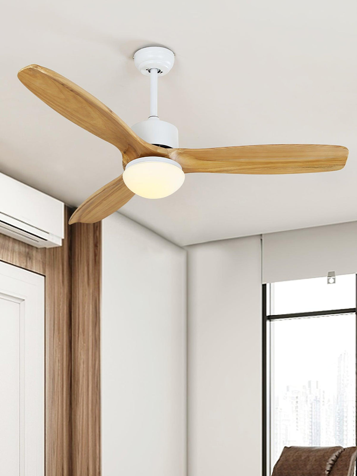 Norirora ventilador de techo con luz elegancia Natural
