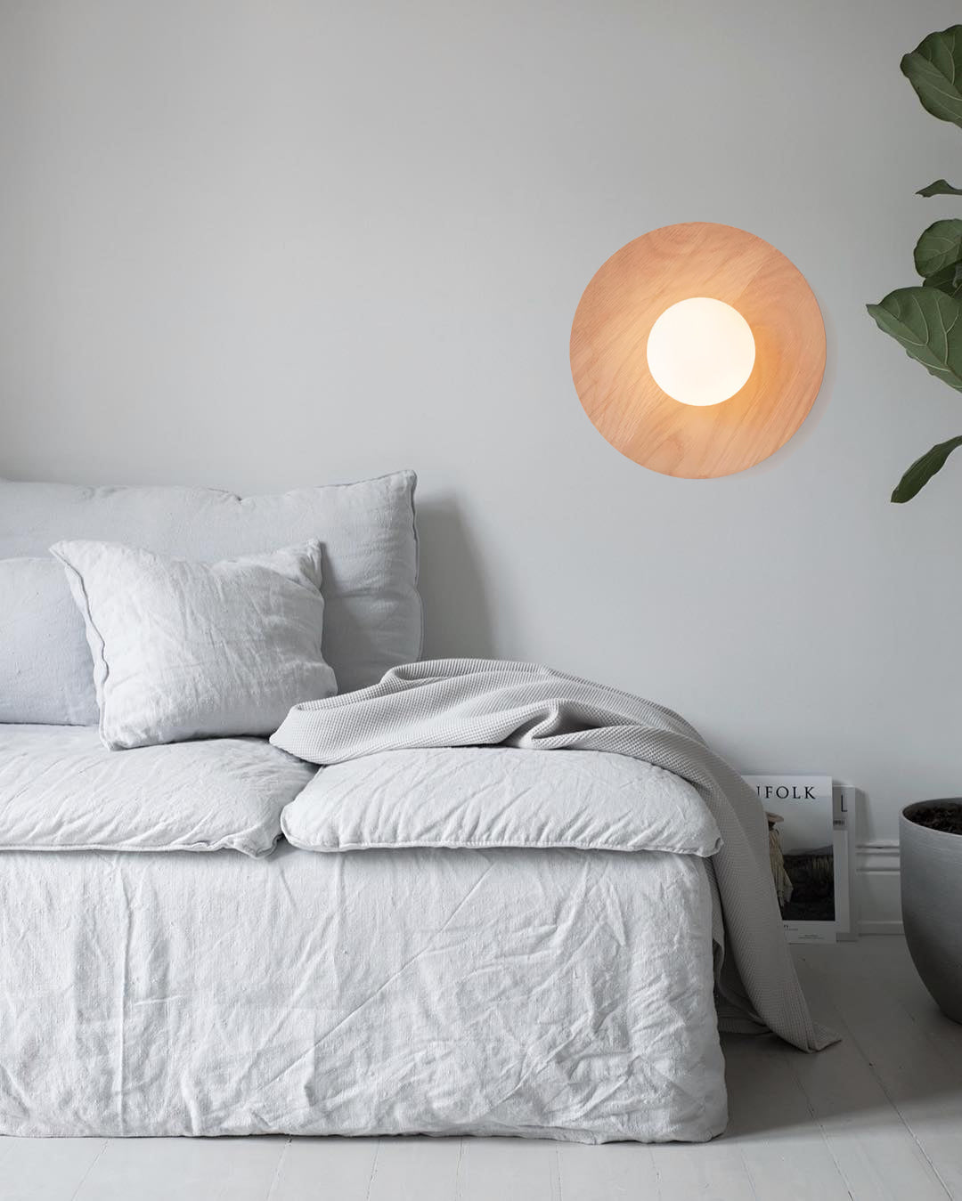 Eloza aplique de pared moderno minimalista de madera y vidrio