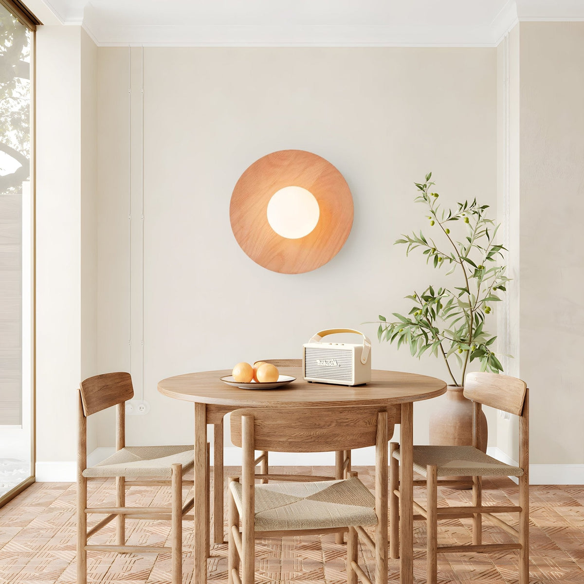 Eloza aplique de pared moderno minimalista de madera y vidrio