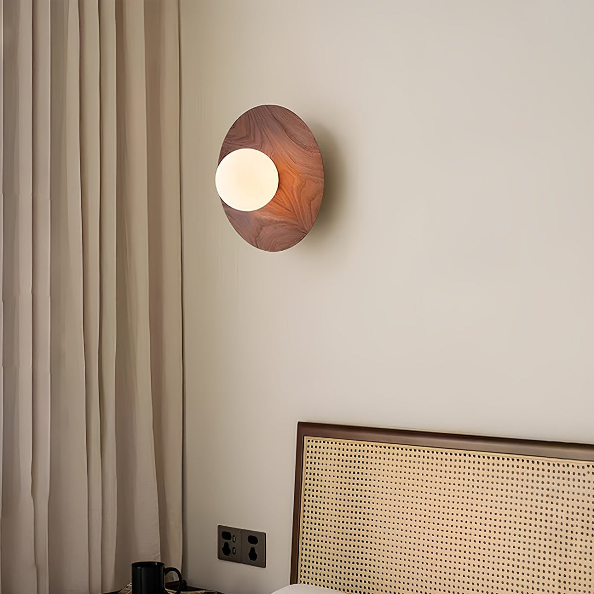 Eloza aplique de pared moderno minimalista de madera y vidrio