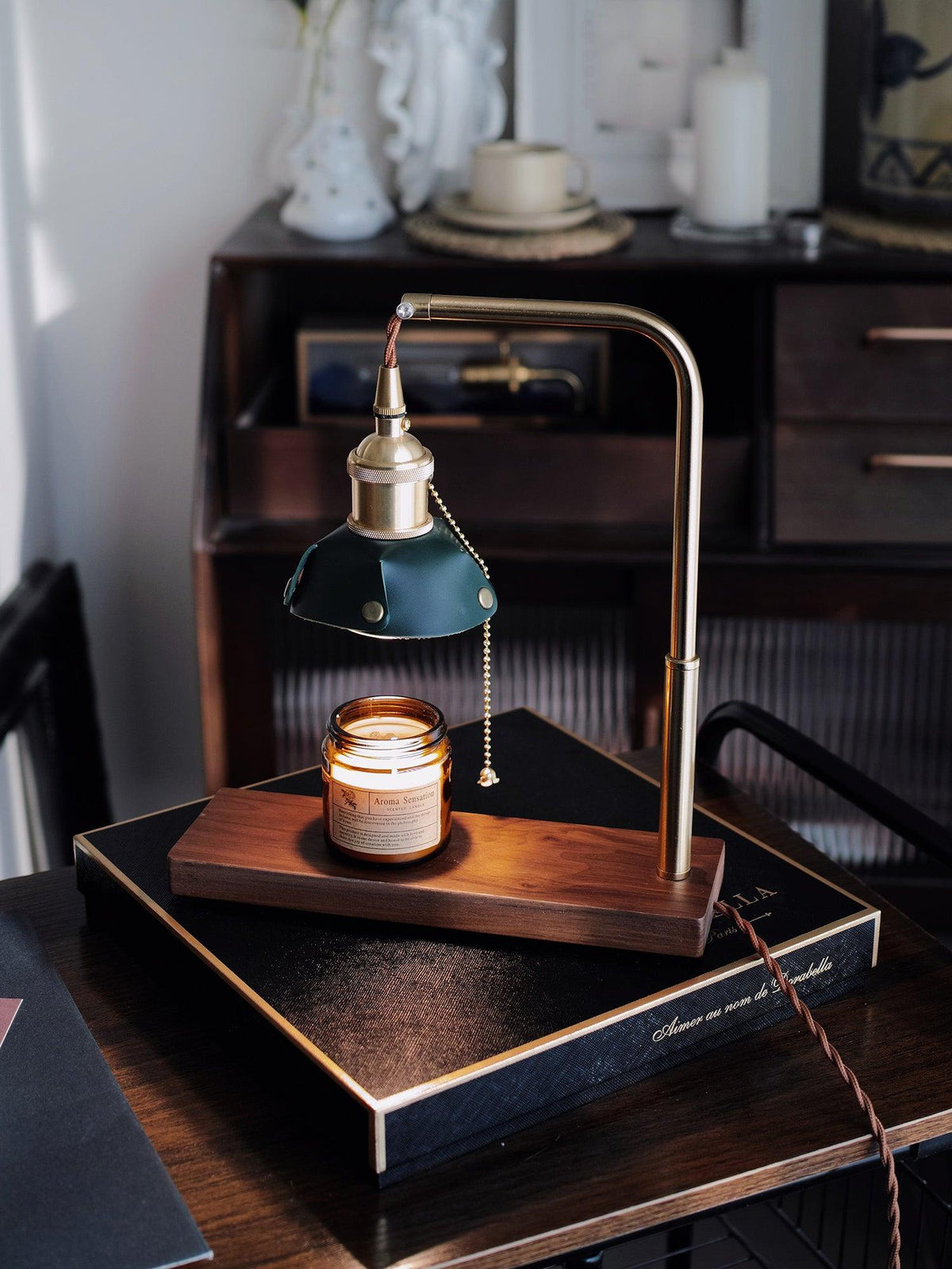 Clark lámpara de mesa moderna de madera