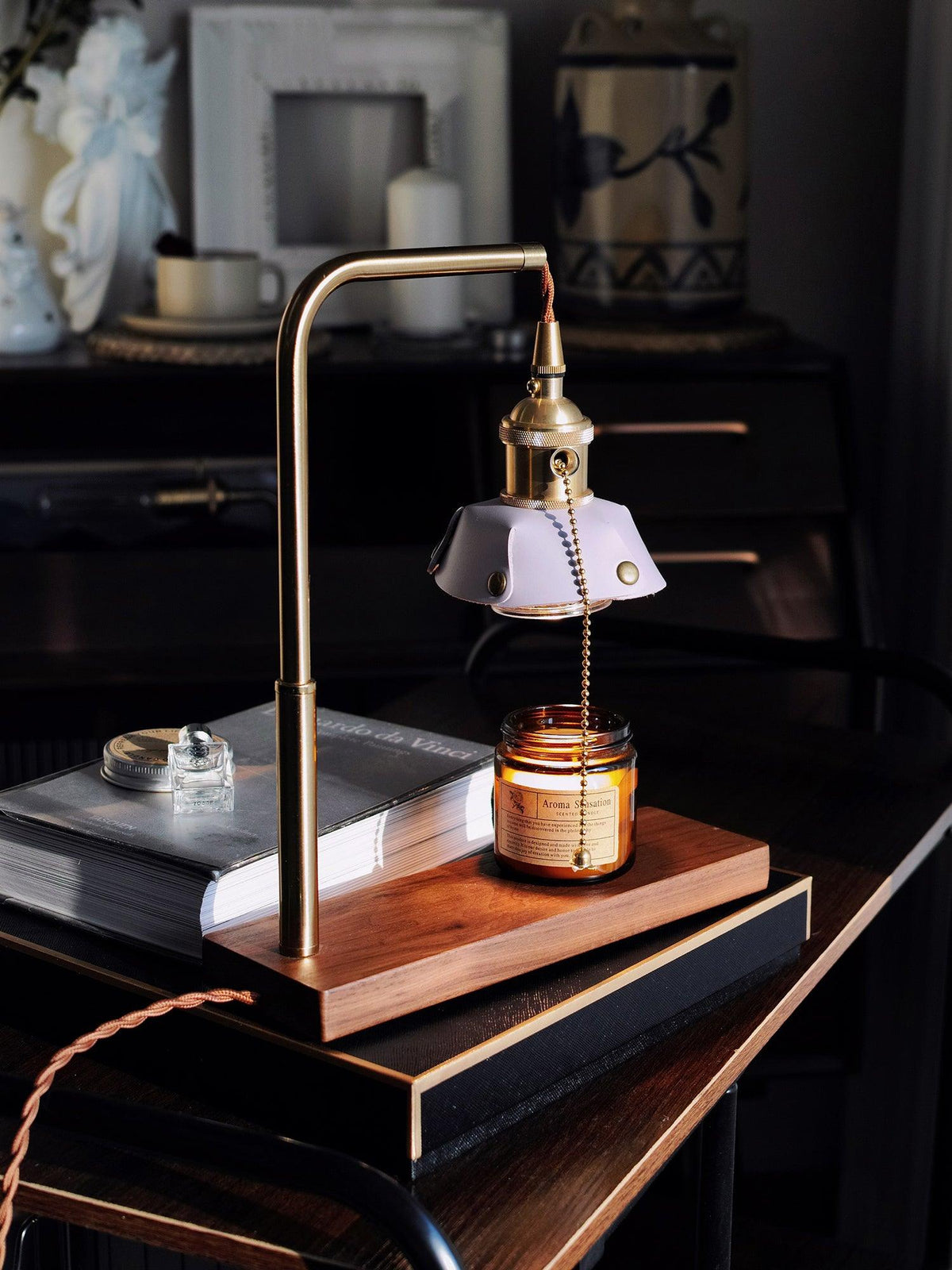Clark lámpara de mesa moderna de madera