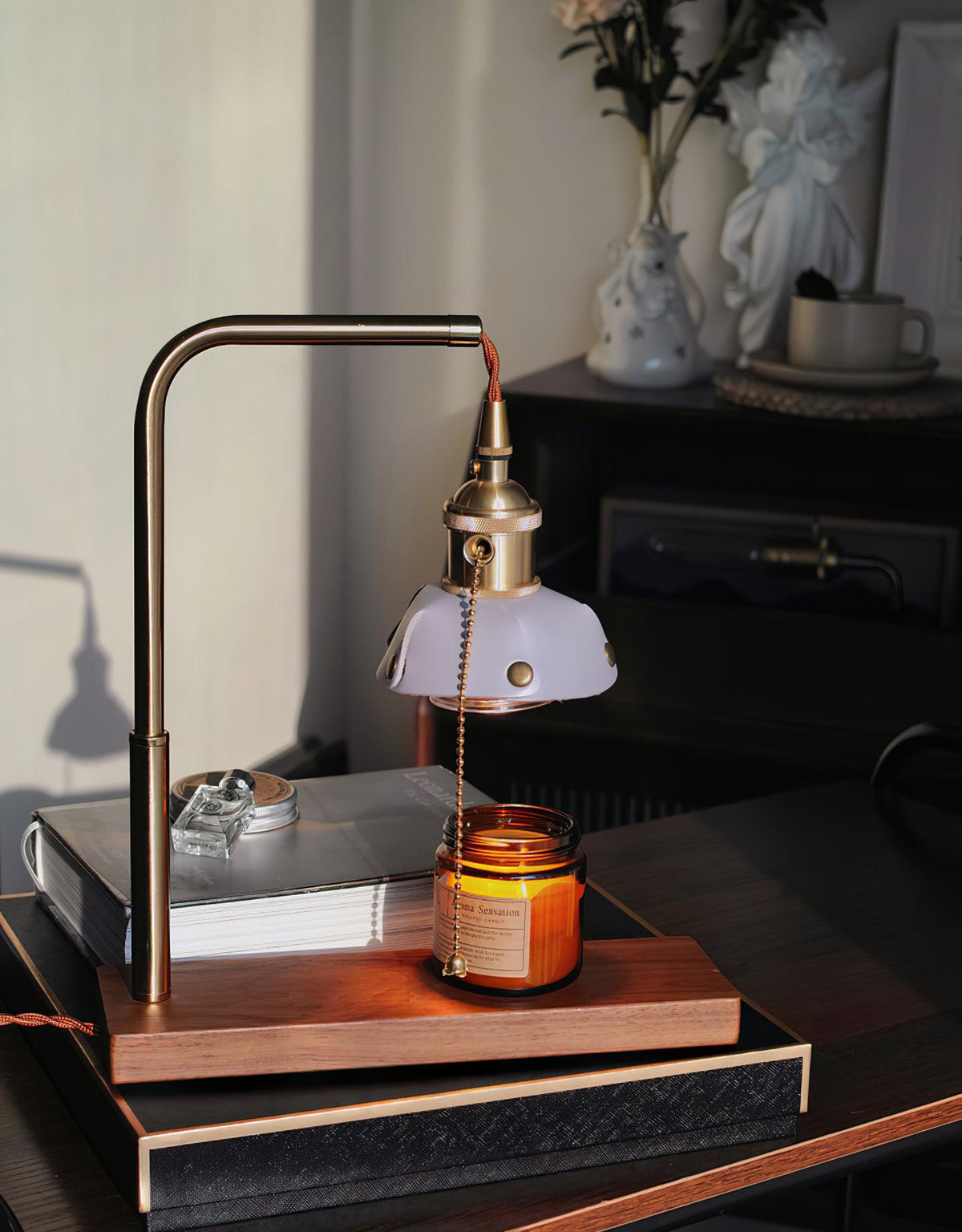 Clark lámpara de mesa moderna de madera