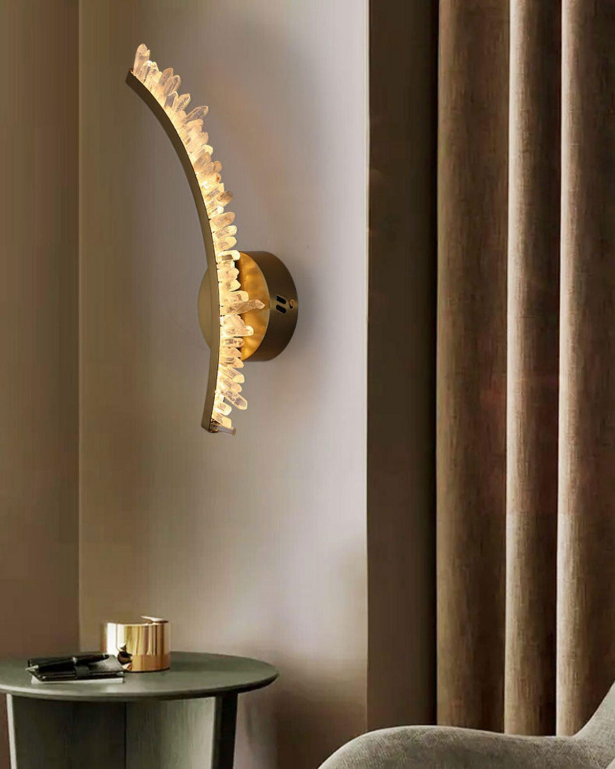 Celo aplique de pared Premium nórdico de arte en cristal