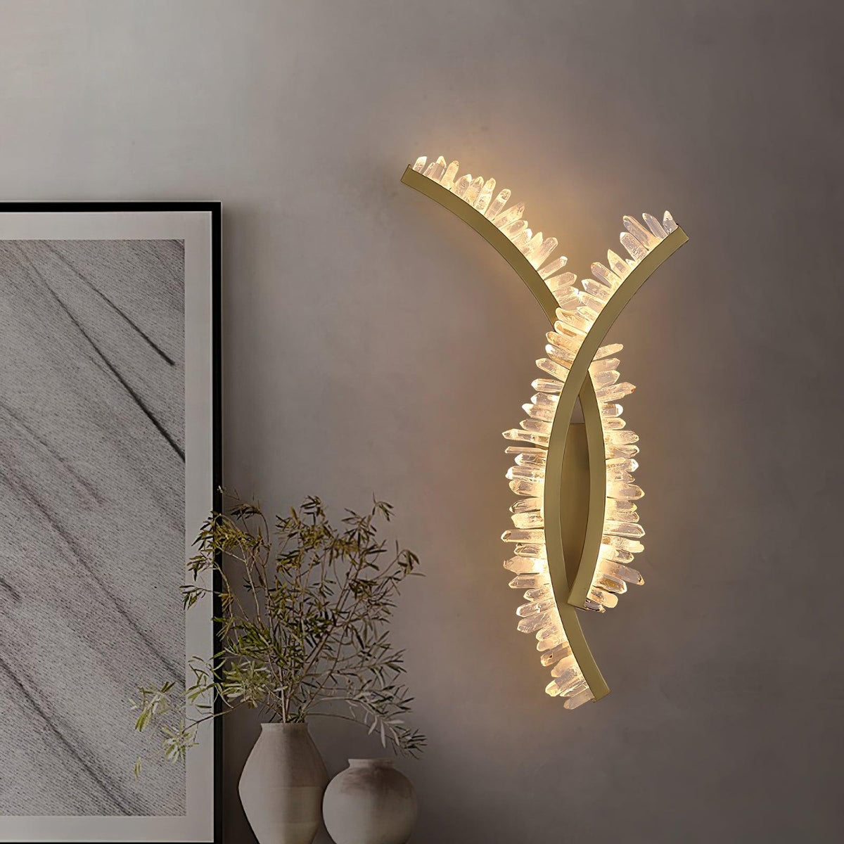 Celo aplique de pared Premium nórdico de arte en cristal