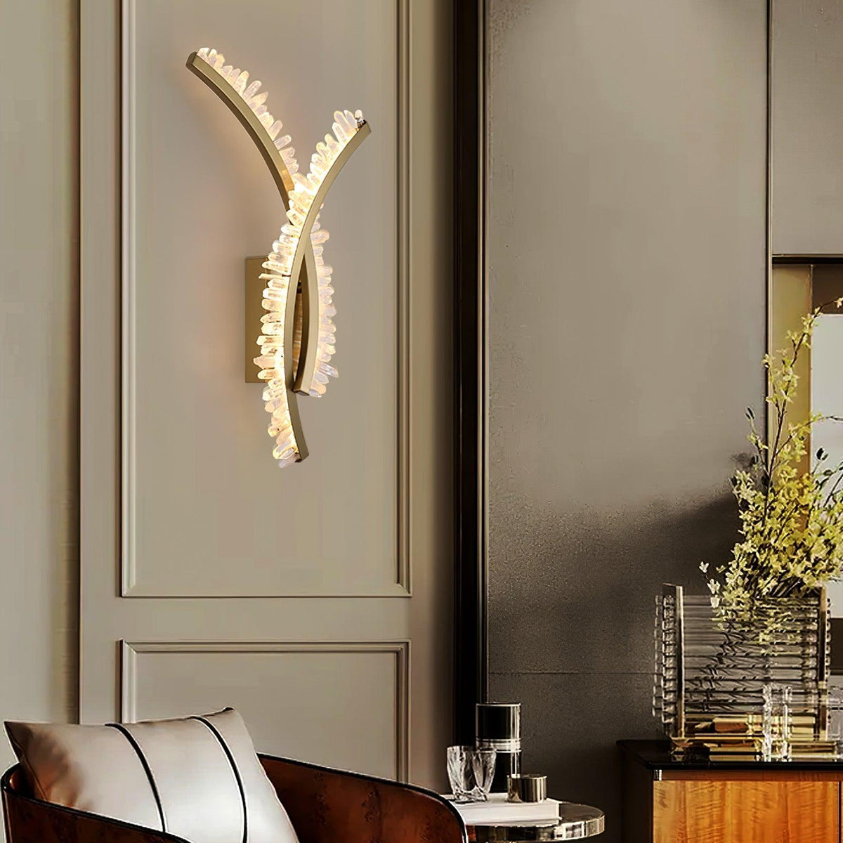 Celo aplique de pared Premium nórdico de arte en cristal