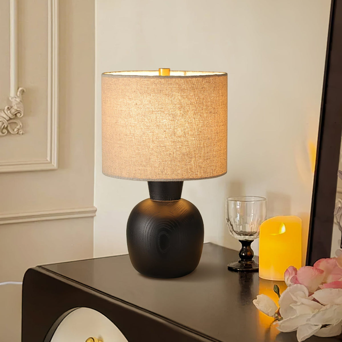 Joan lámpara de mesa minimalista de madera
