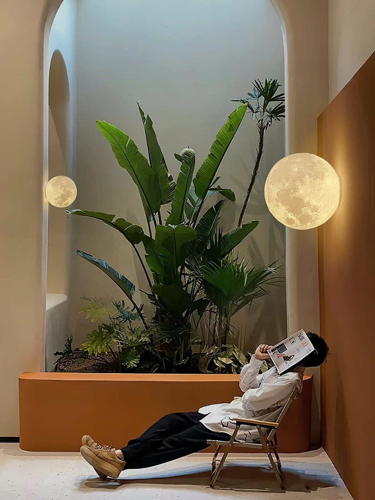 Brivel aplique de pared nórdico Art Moon 3D plástico