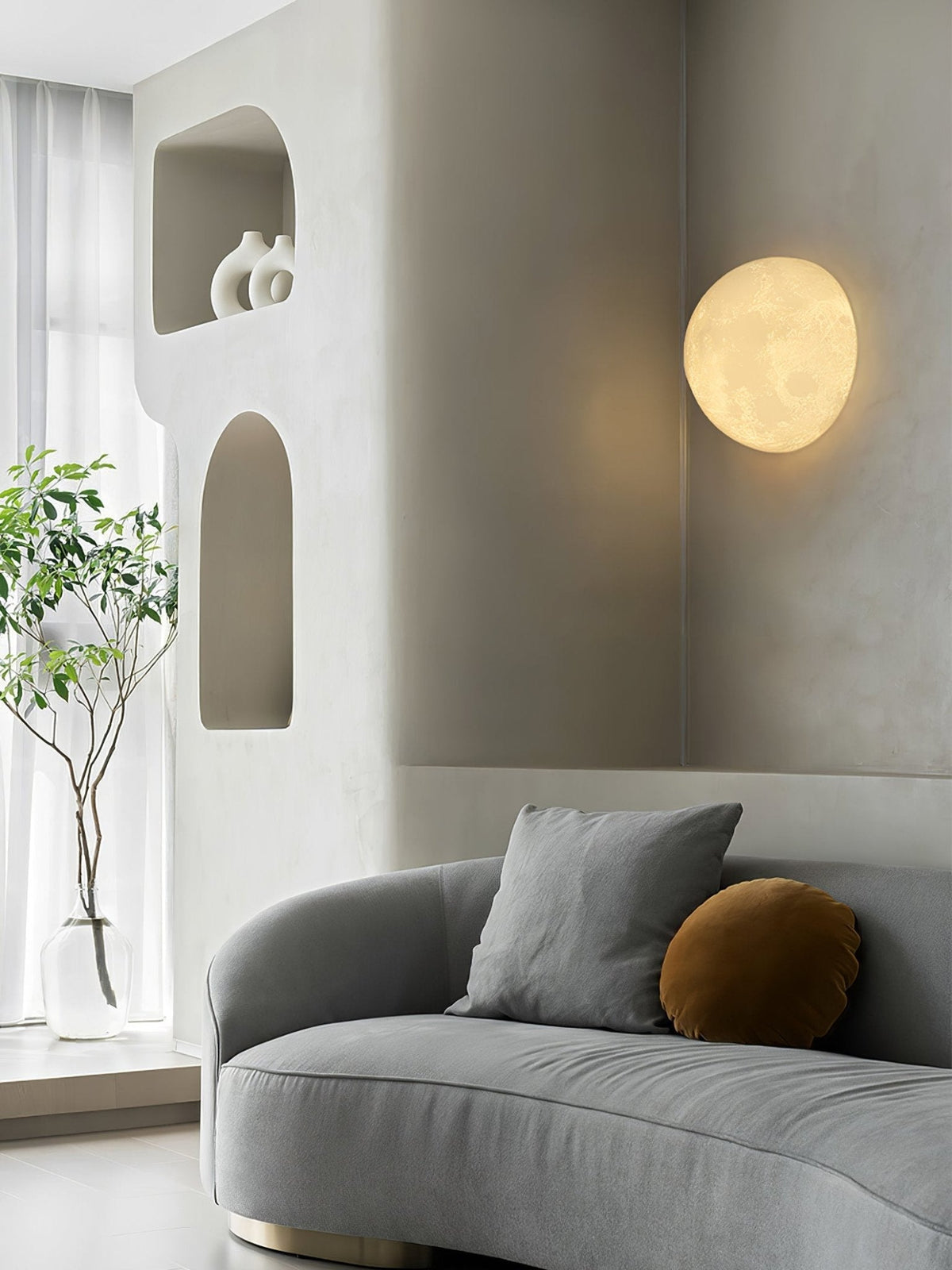 Brivel aplique de pared nórdico Art Moon 3D plástico