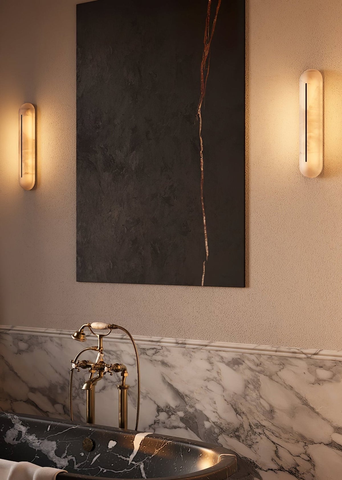 Armaryra aplique de pared Oblong alabastro