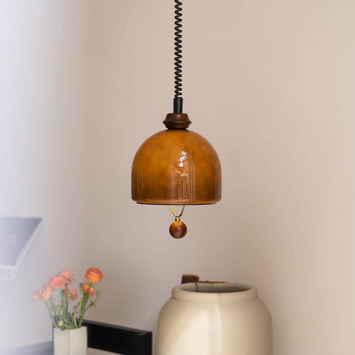 Elveise lámpara colgante minimalista de madera