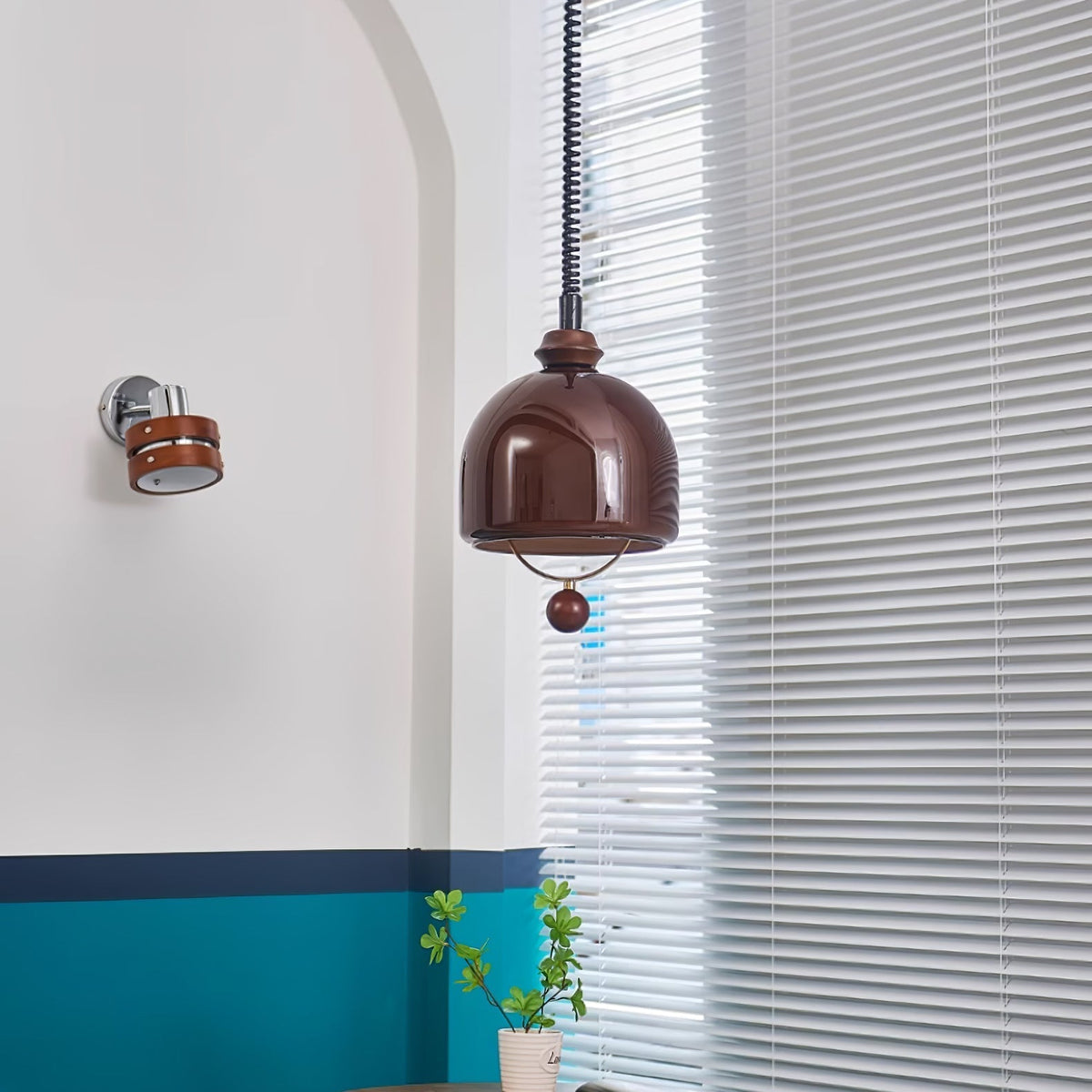 Elveise lámpara colgante minimalista de madera