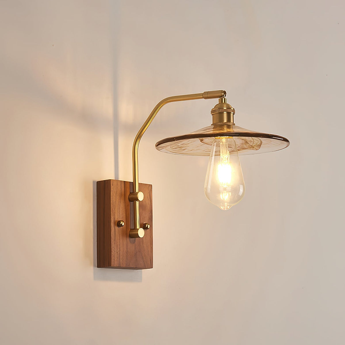 Umeris aplique de pared elegancia Vintage de madera nogal