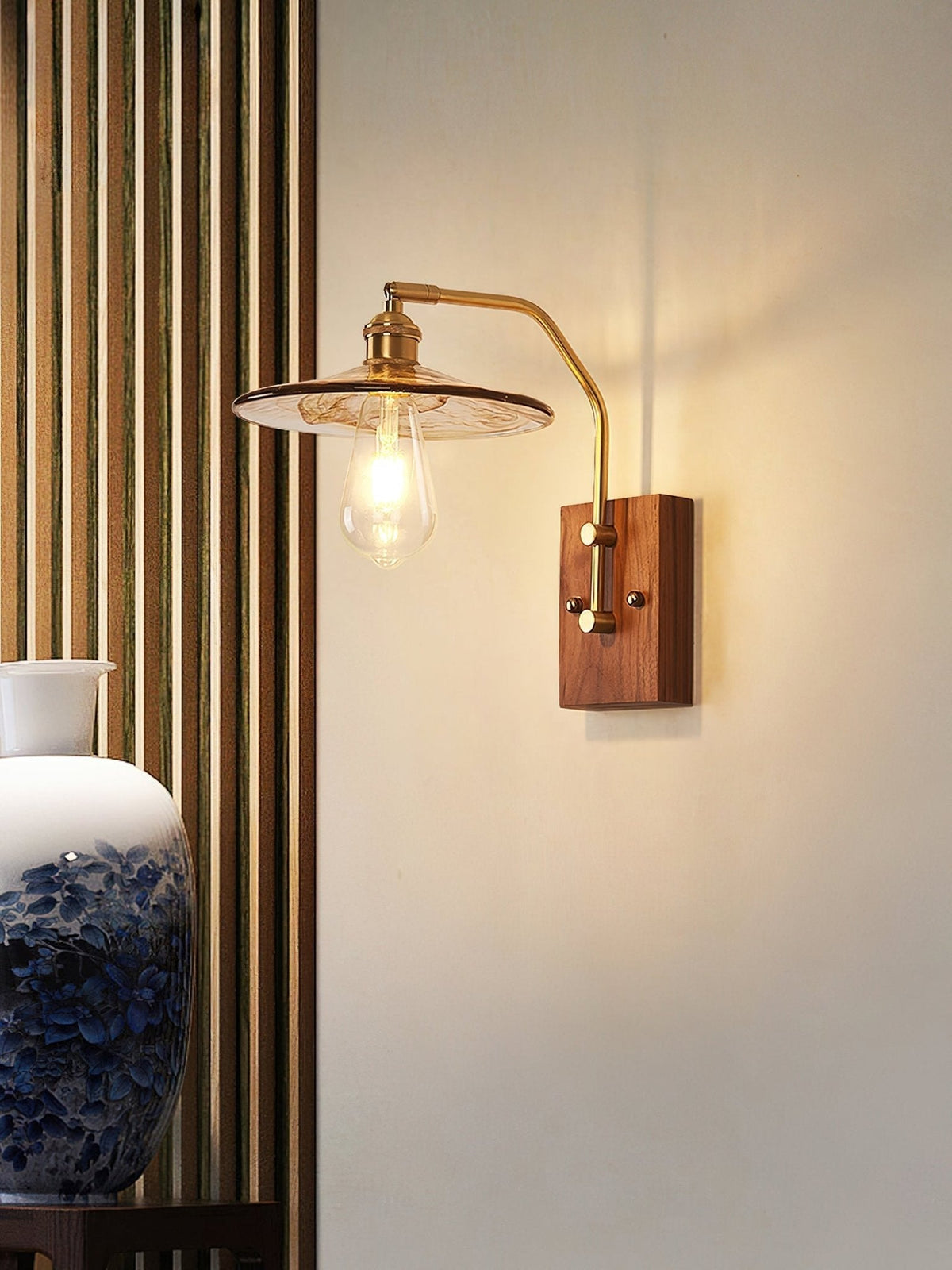 Umeris aplique de pared elegancia Vintage de madera nogal