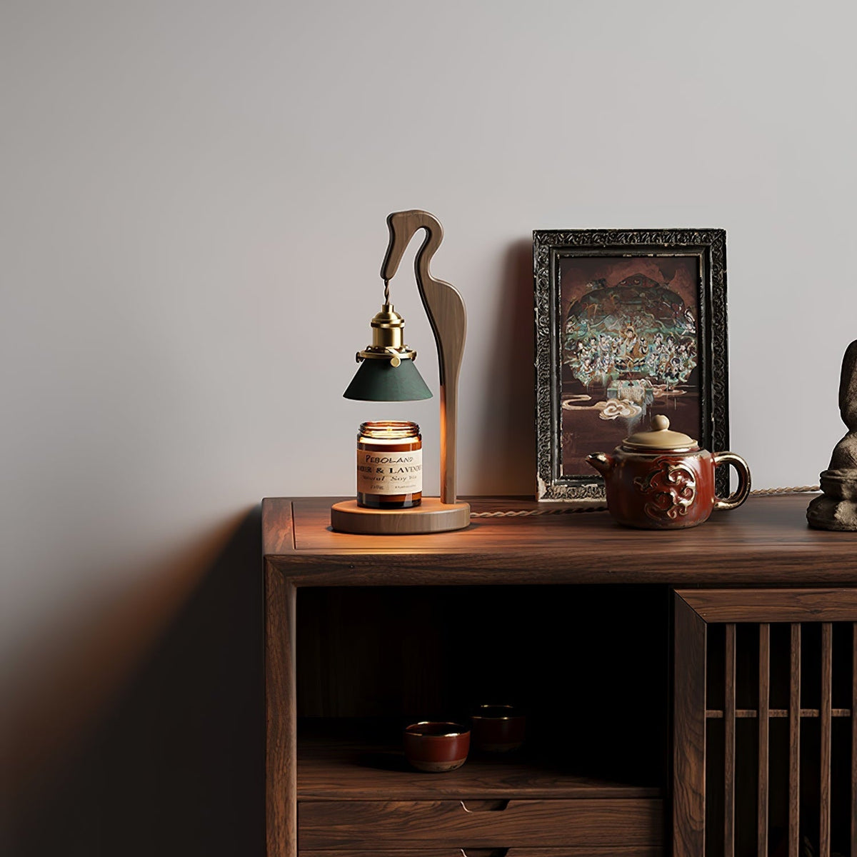 Cyn lámpara de mesa artística de madera