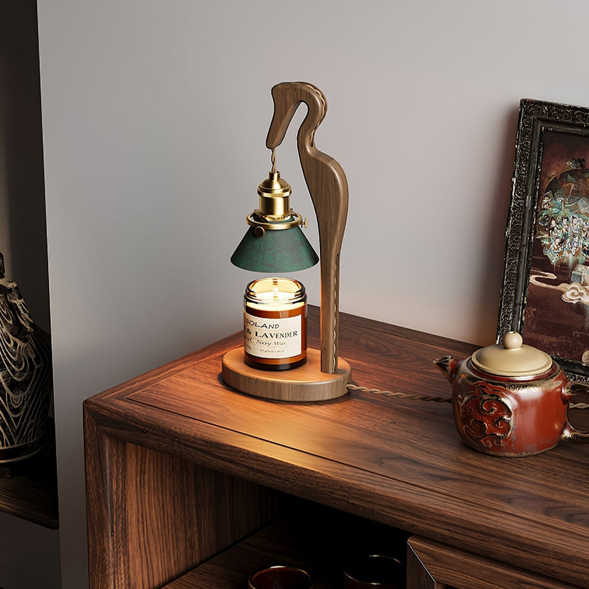 Cyn lámpara de mesa artística de madera