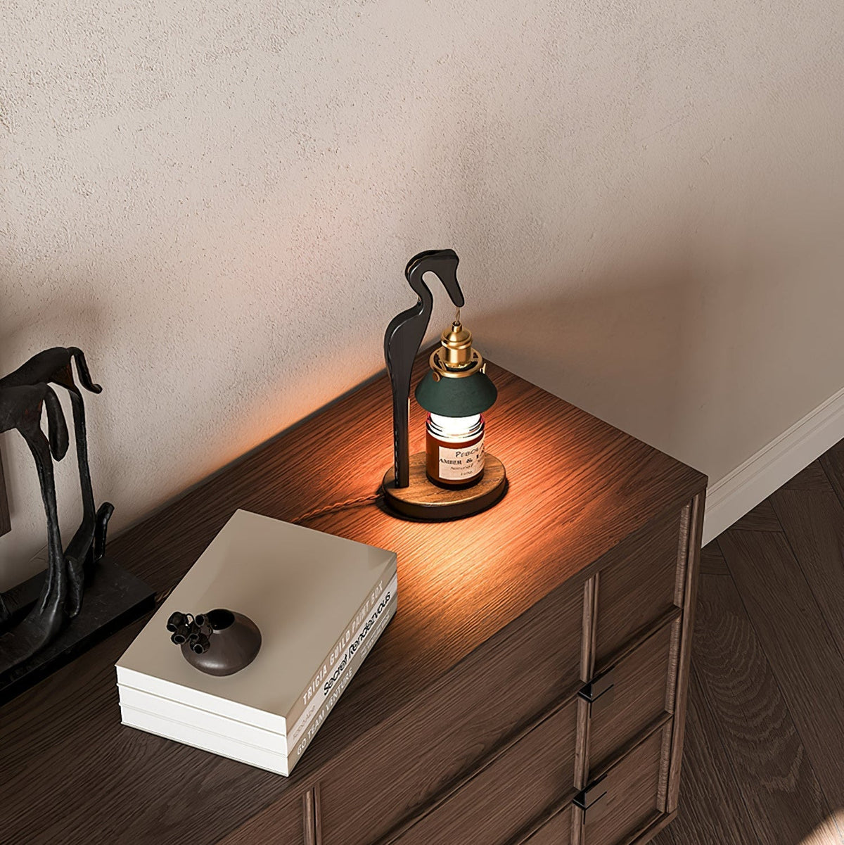 Cyn lámpara de mesa artística de madera