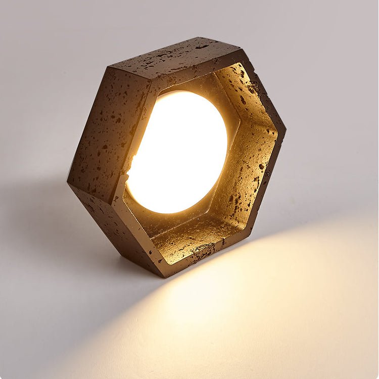 Hexara lámpara de techo hexagonal negra en travertino