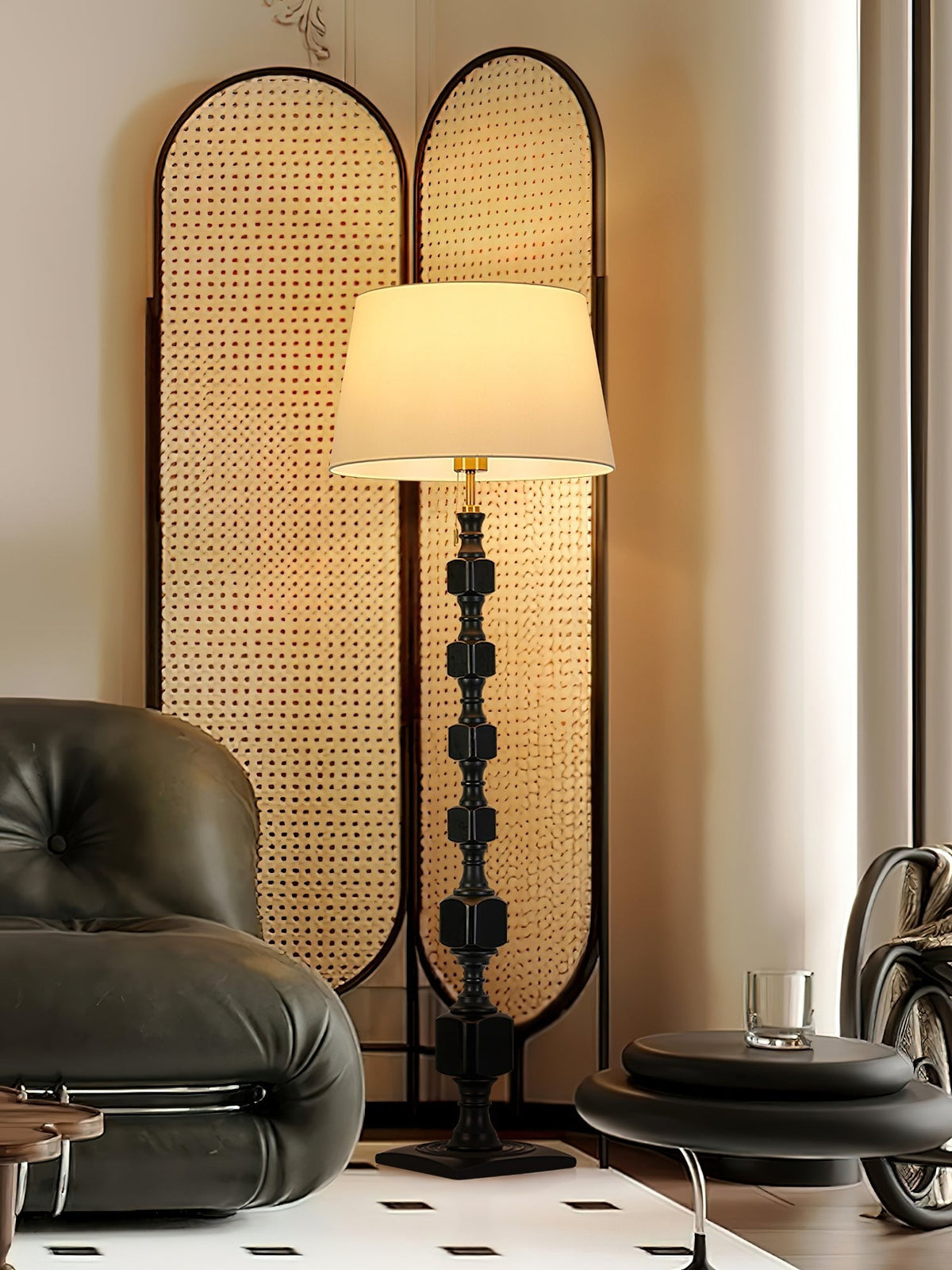 Sylarelle lámpara de pie Hexas de madera