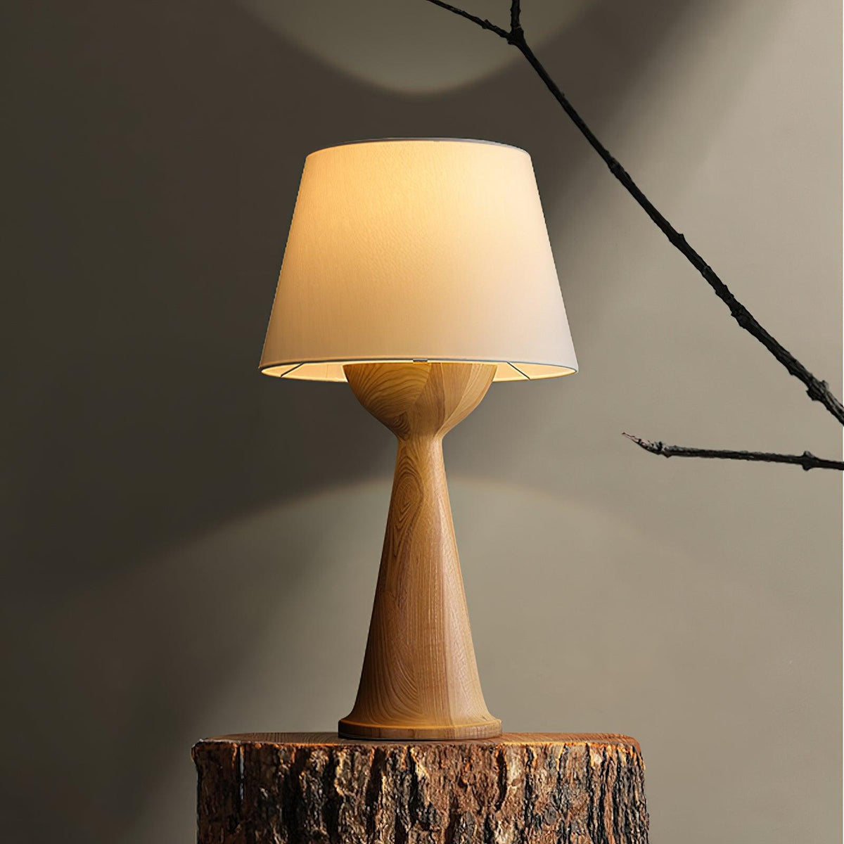 Tempo lámpara de mesa vintage de madera