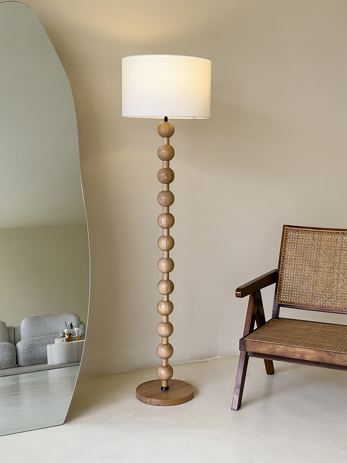 Paston lámpara de pie de madera y tejido