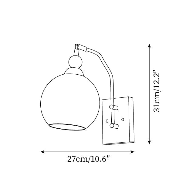 Rinuette aplique de pared de latón, vidrio y madera nogal