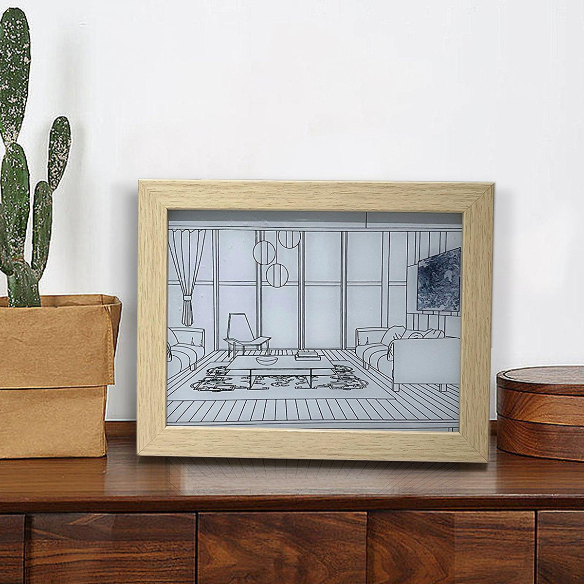 Olrine aplique de pared Iluminado para Mesa de Noche Arte madera