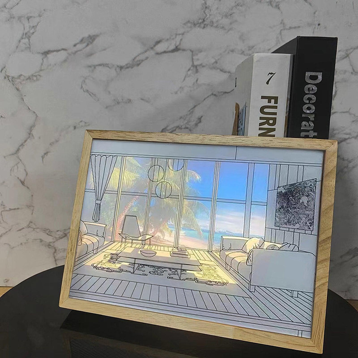 Olrine aplique de pared Iluminado para Mesa de Noche Arte madera