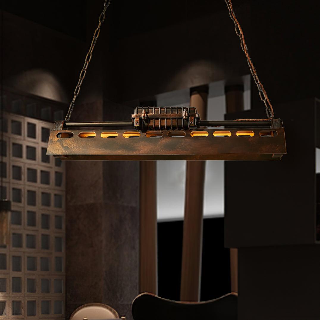 Mael lámpara de araña industrial con marco rectangular