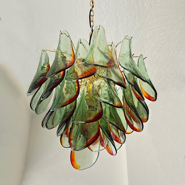 Celoraria lámpara de araña de vidrio de Murano pétalos elegante