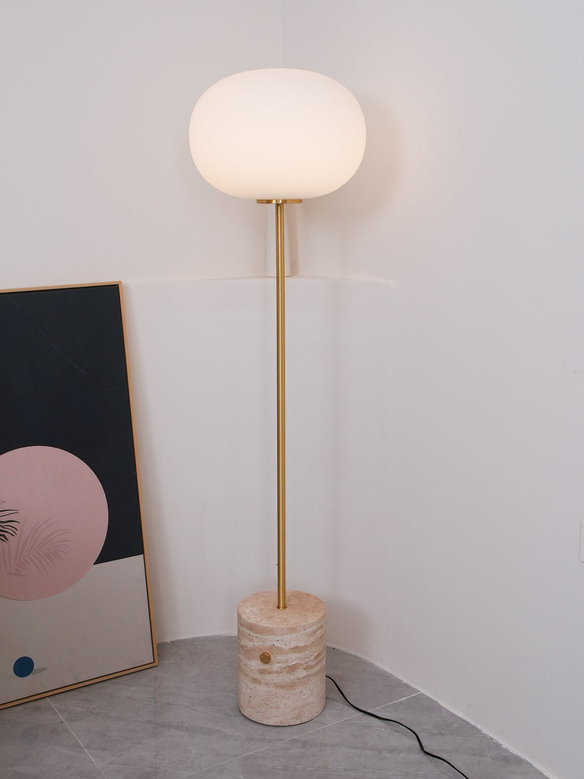 Iloryra Column-Base de travertino lámpara de pie