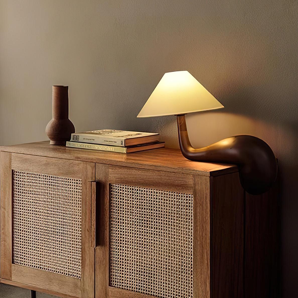Solisise lámpara de mesa artística de madera