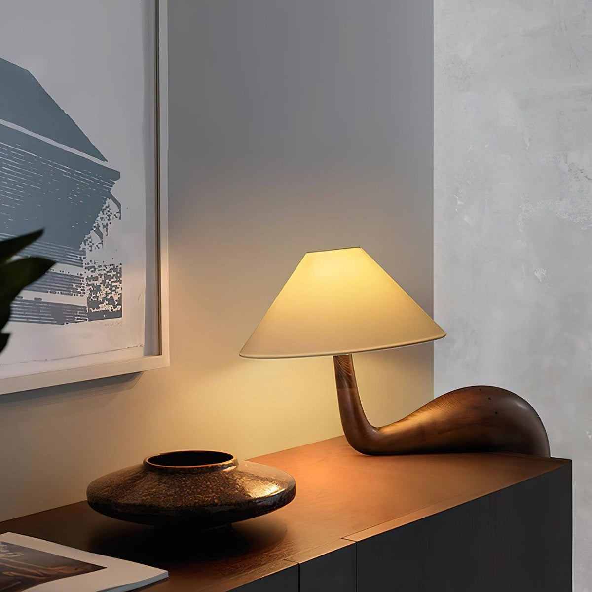 Solisise lámpara de mesa artística de madera