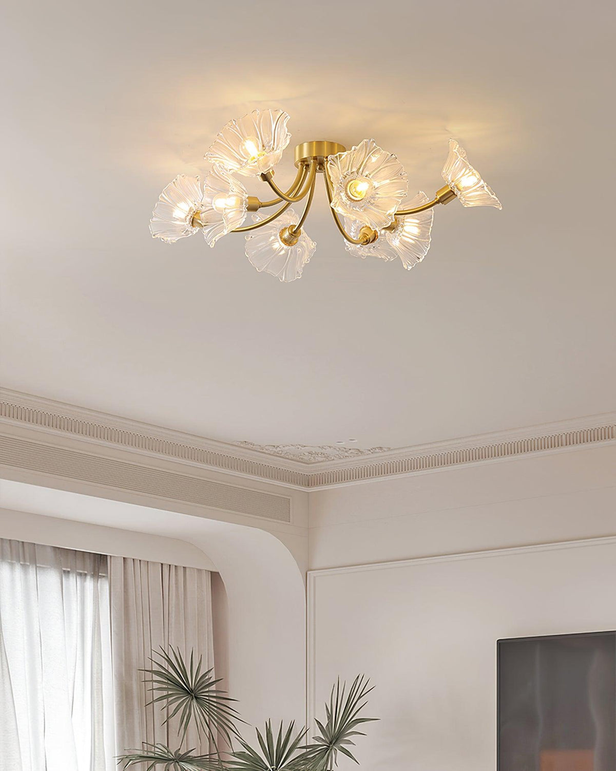 Celoreria lámpara de techo vidrio pétalo Chic Elegante