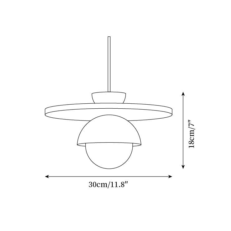 Calvion lámpara colgante de travertino, madera y vidrio con globo