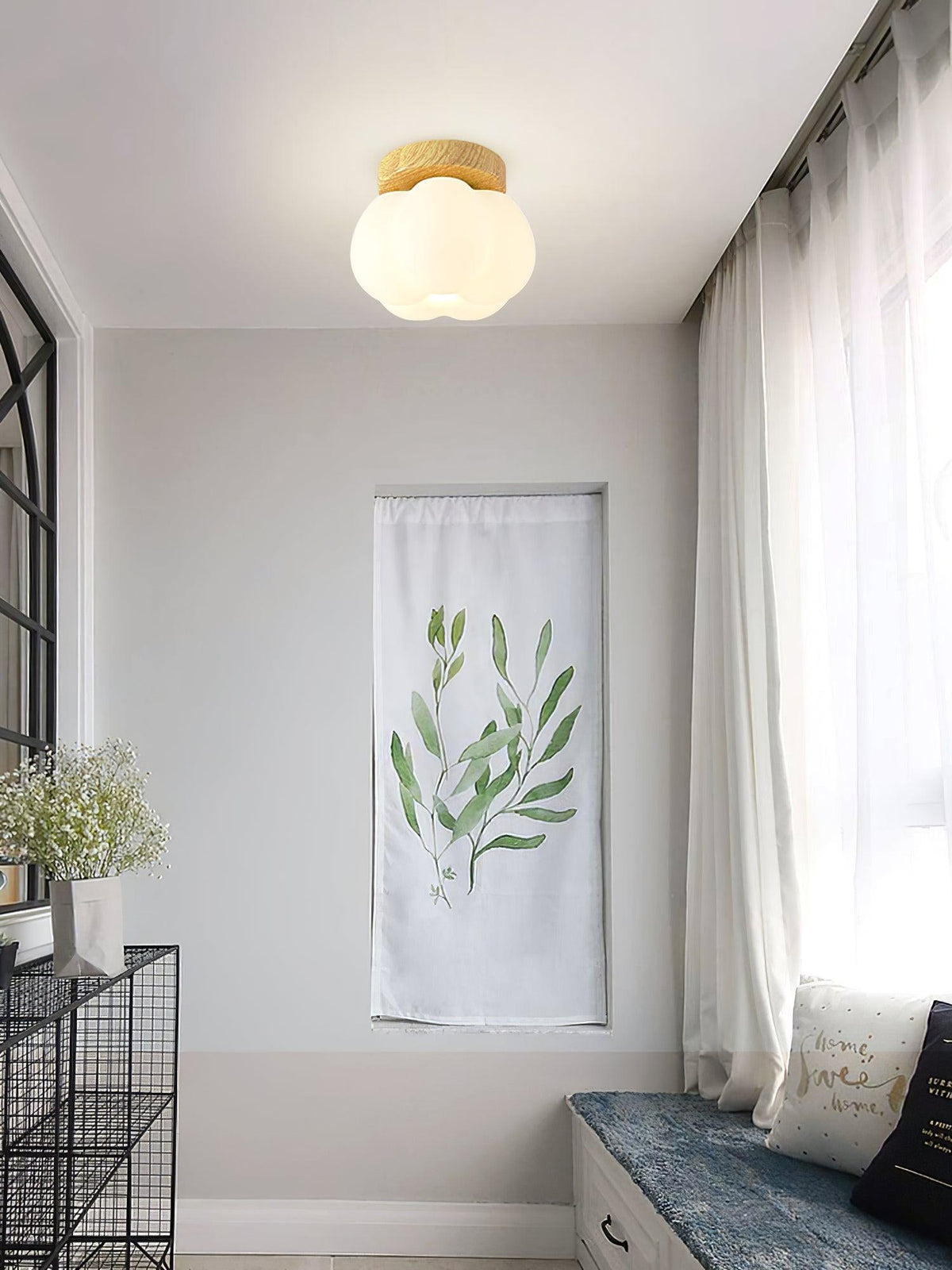 Vontes lámpara de techo nórdica pequeña con forma de flor artística