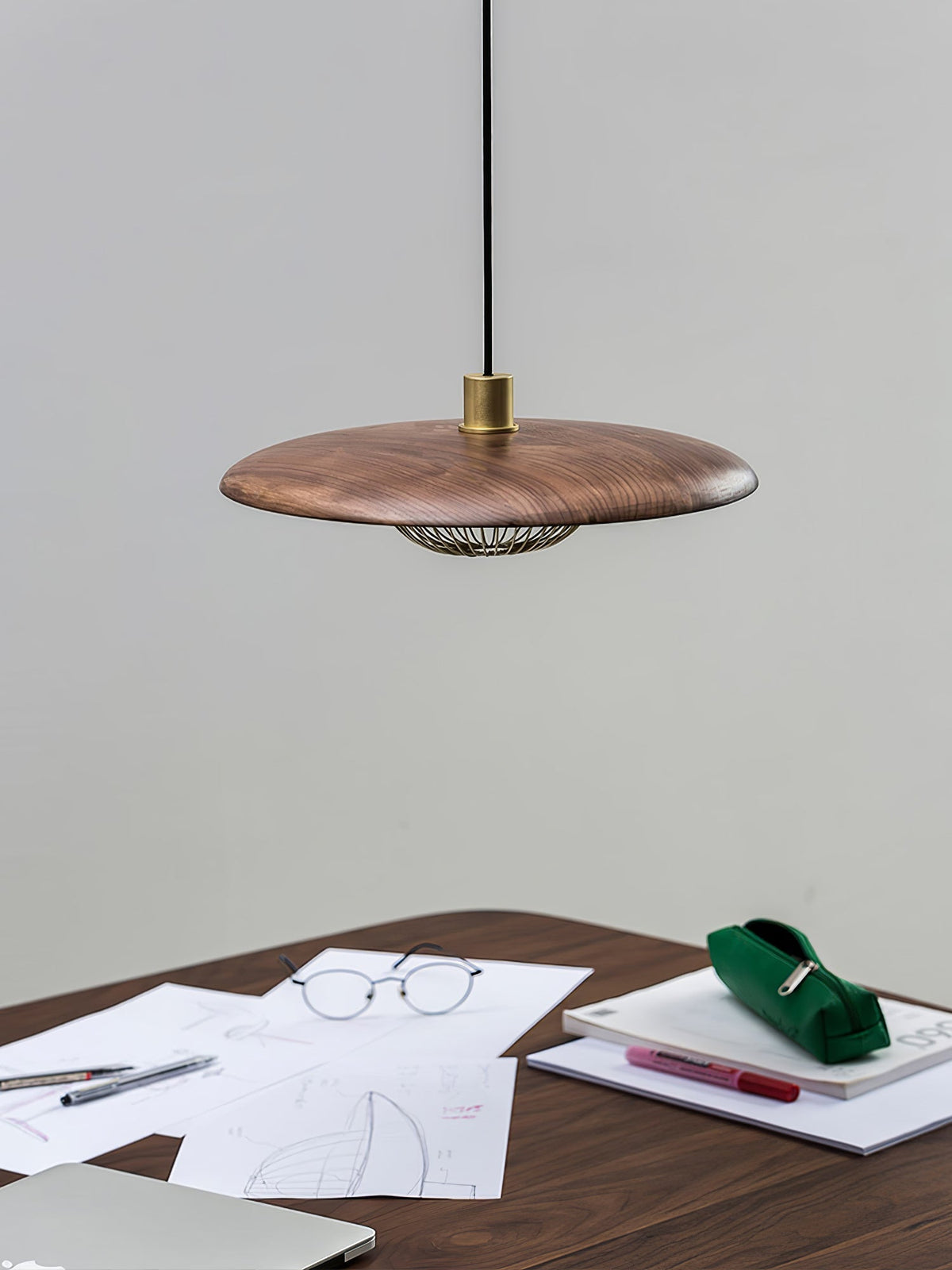 Rinoira lámpara colgante de madera estilo retro vintage