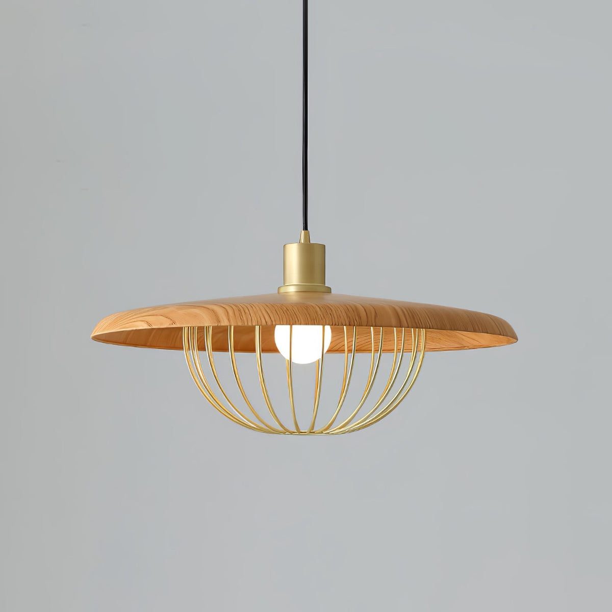 Rinoira lámpara colgante de madera estilo retro vintage