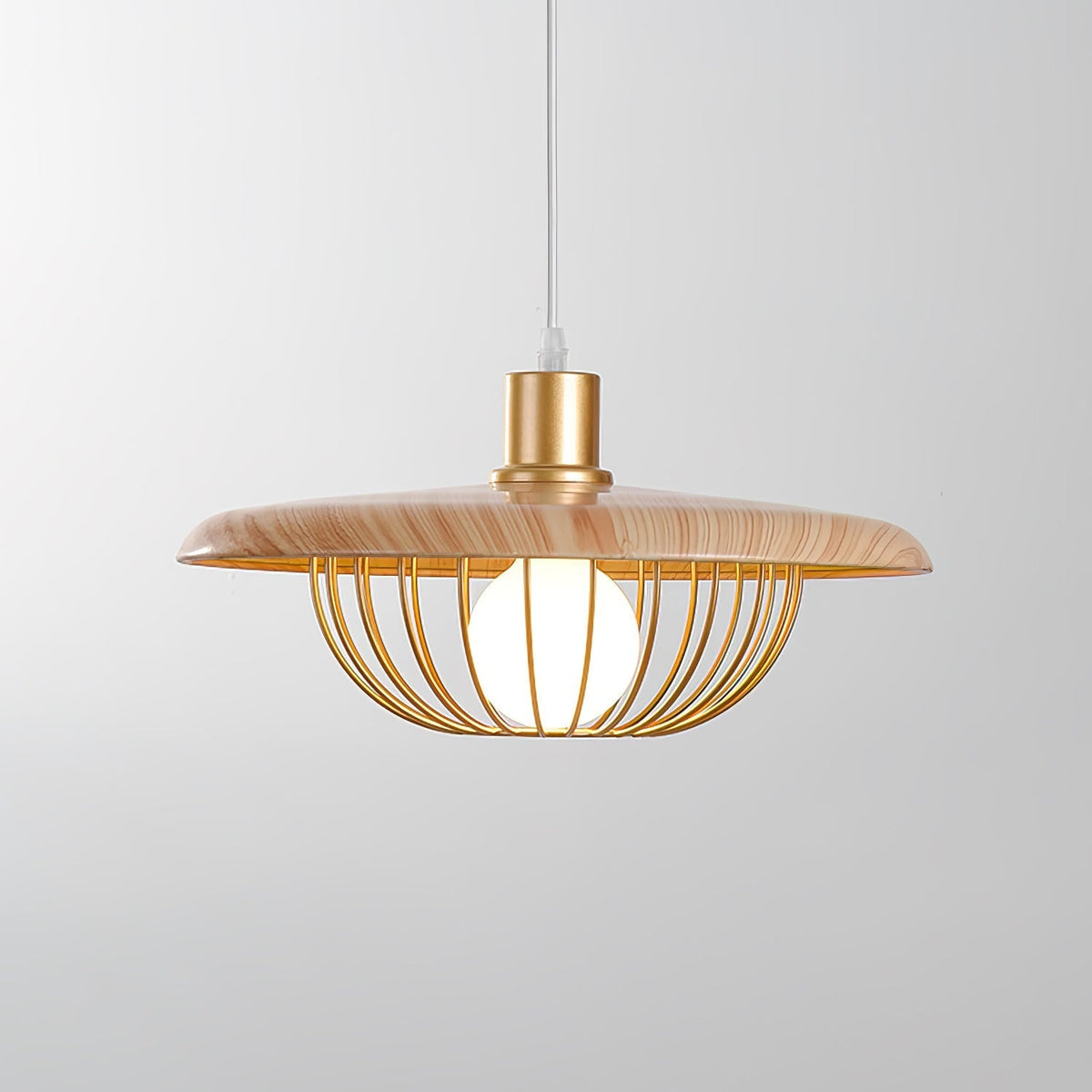 Rinoira lámpara colgante de madera estilo retro vintage