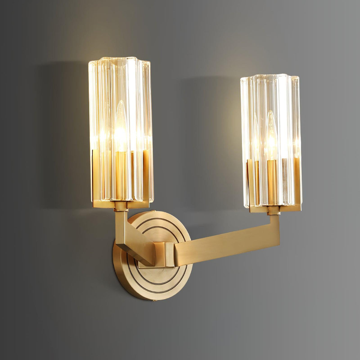 Coen aplique de pared Premium Elegancia en latón con vidrio