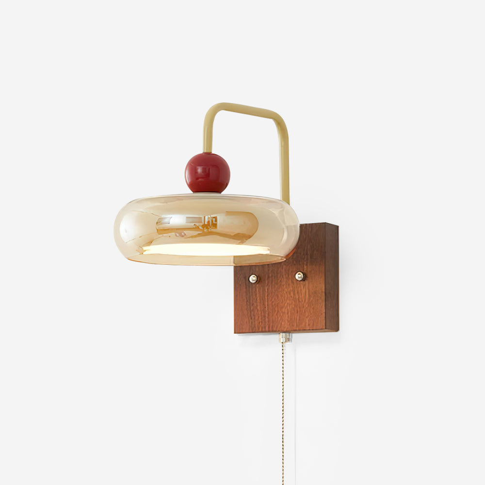 Lumiva aplique de pared con vidrio y madera