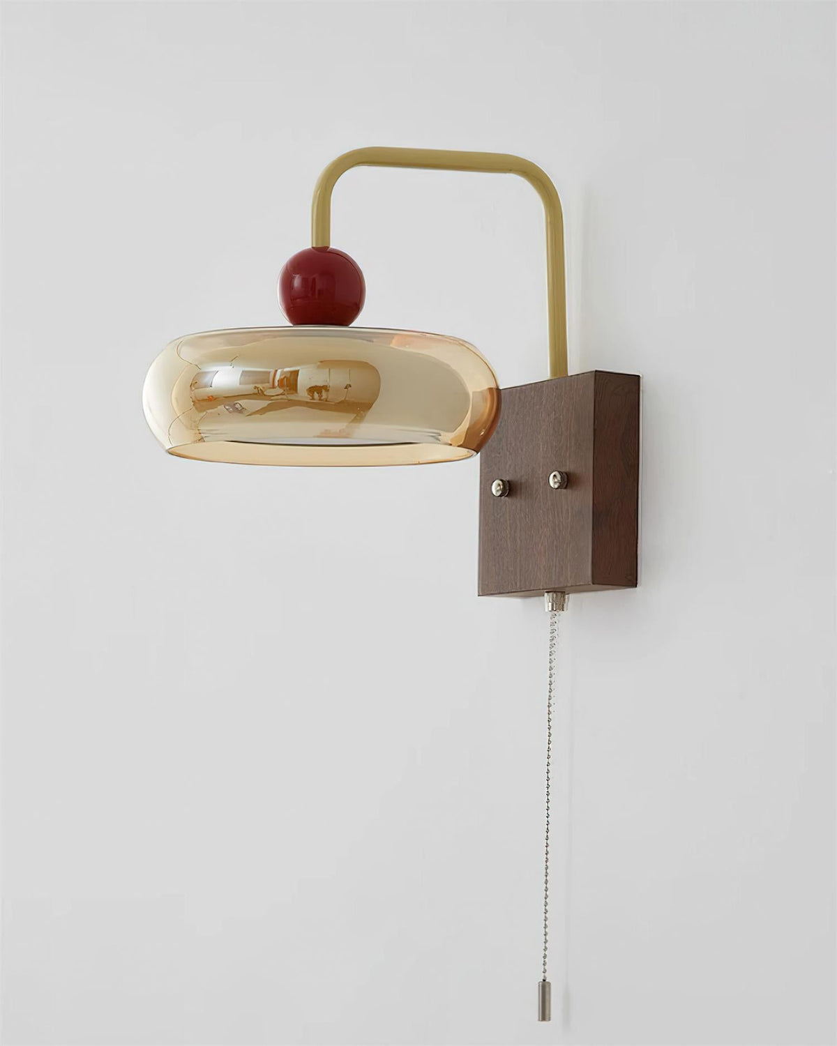 Lumiva aplique de pared con vidrio y madera