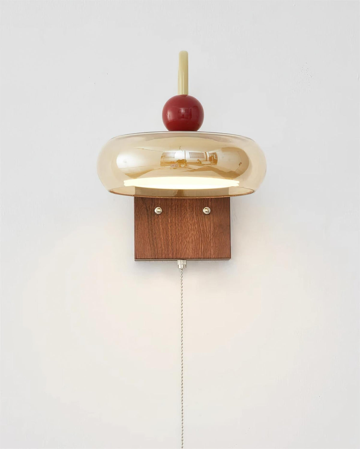 Lumiva aplique de pared con vidrio y madera
