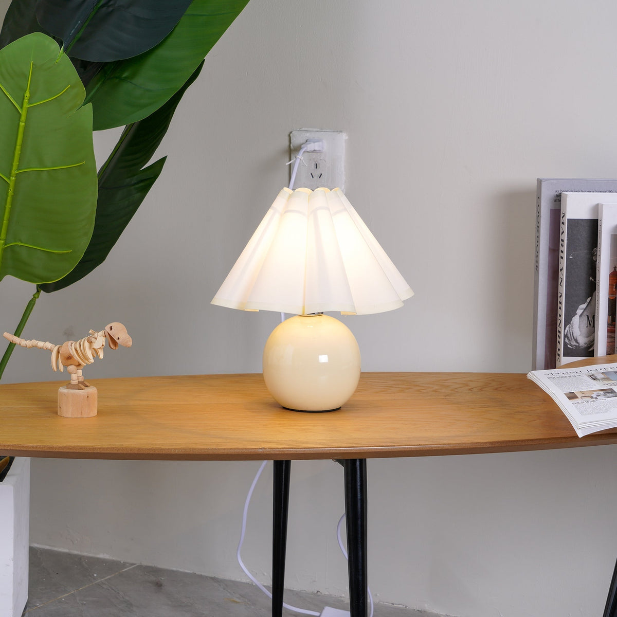 Nirixon lámpara de mesa de tejido caprichosa