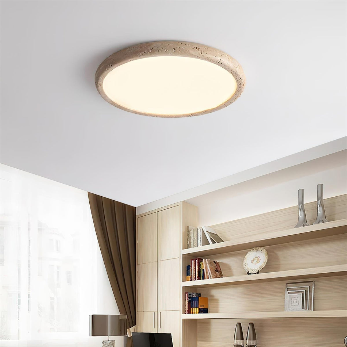 Lunaro Lámpara de Techo Minimalista de Travertino