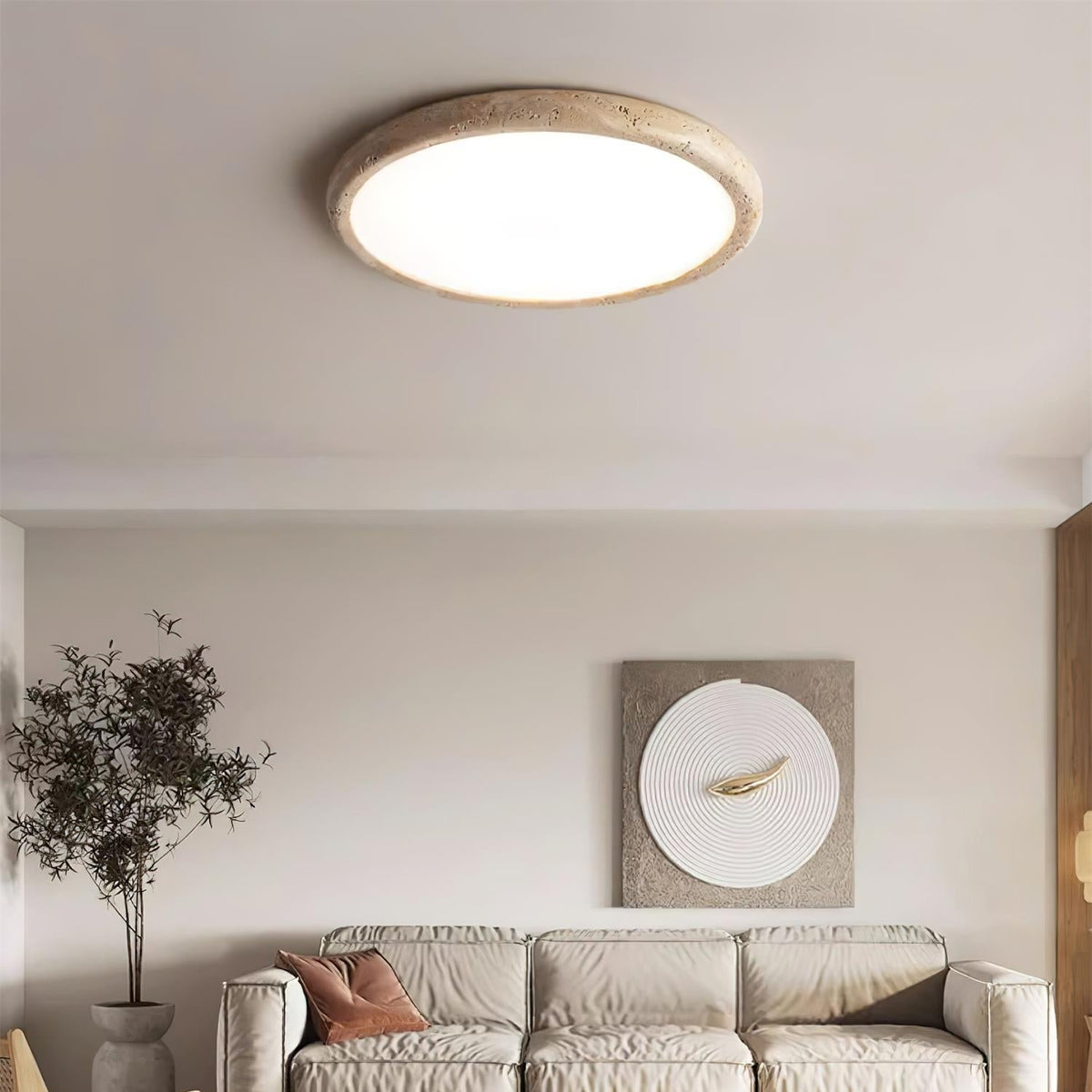 Lunaro Lámpara de Techo Minimalista de Travertino