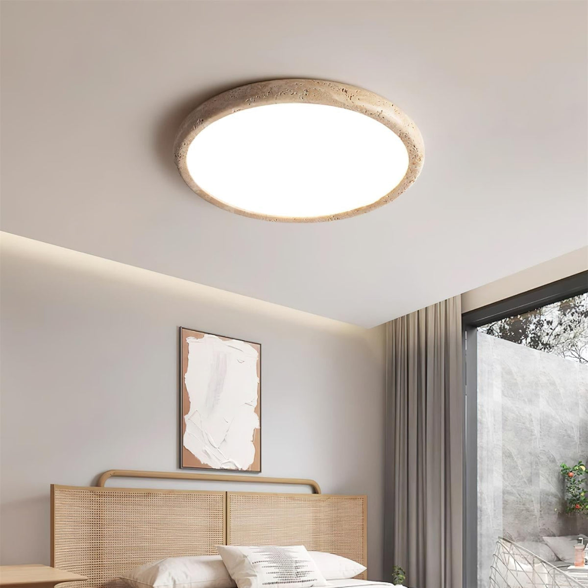 Lunaro Lámpara de Techo Minimalista de Travertino